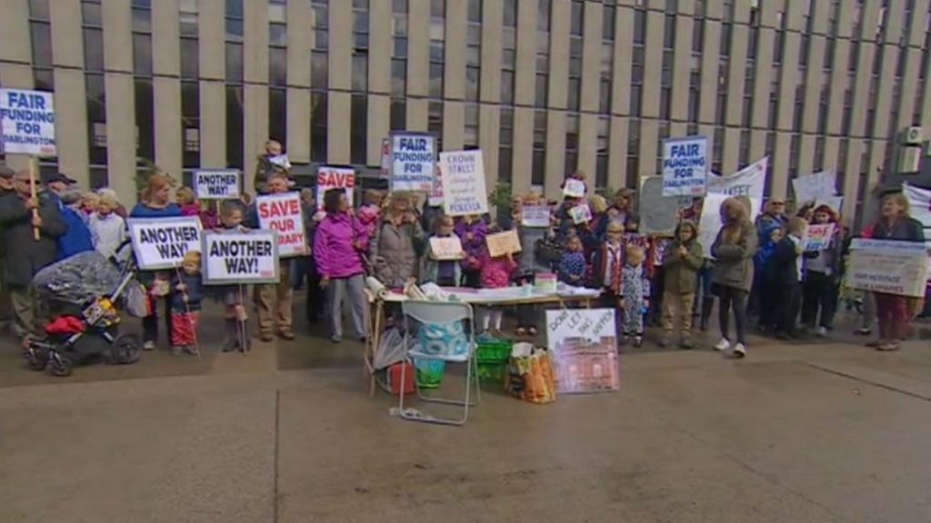 Protest over Darlington cuts