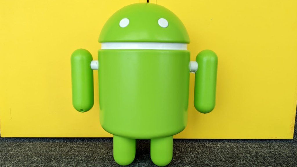 A photo of a 3d version of the android robot logo