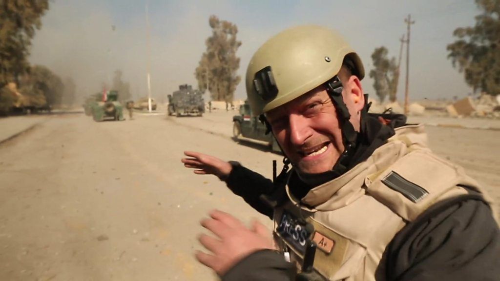 The BBC's Quentin Sommerville reports amid a fierce gun battle as Iraqi security forces recaptured Mosul airport from so-called Islamic State.