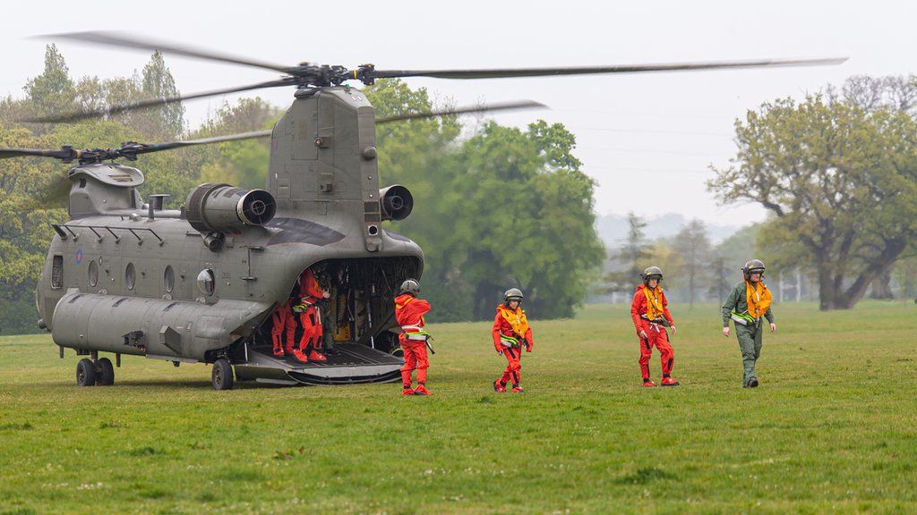 Chinook helicopter at Seaclose Park in Newport
