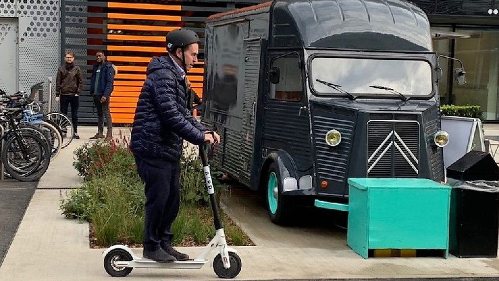 Rory on a scooter