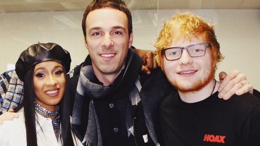 Ben Cook with Cardi B and Ed Sheeran