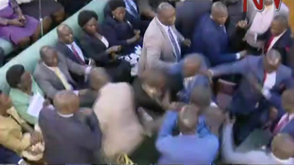 MPs brawl in Uganda's parliament