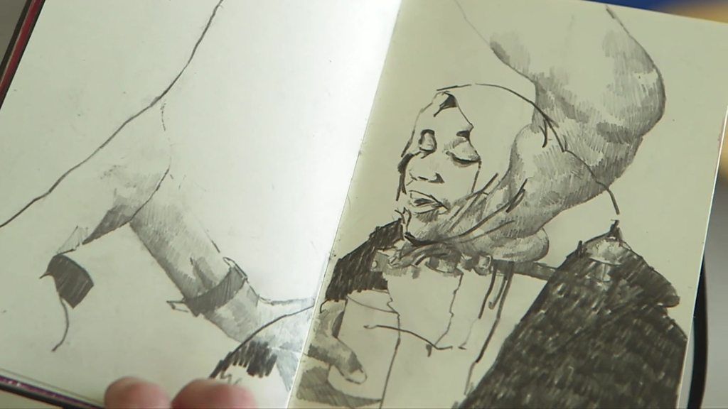 Meet the artist who sketches refugees