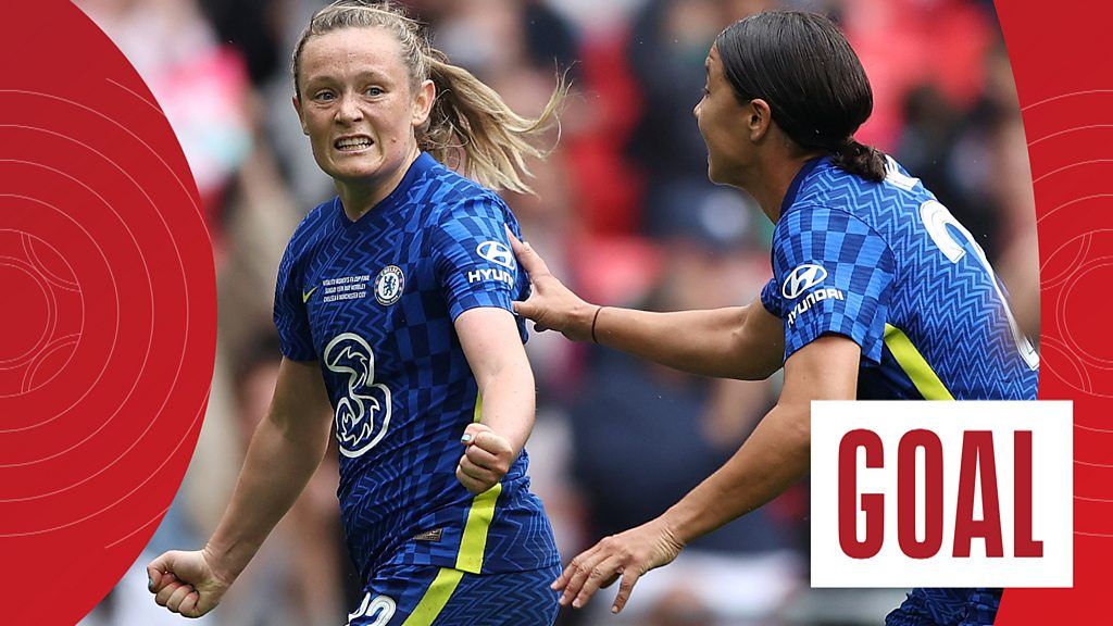 Women's FA Cup final: 'Sensational' Erin Cuthbert goal puts Chelsea ahead against Man City