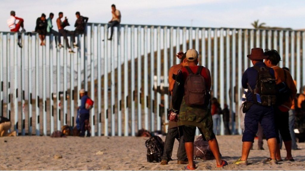 Migrants on the Mexico/US border