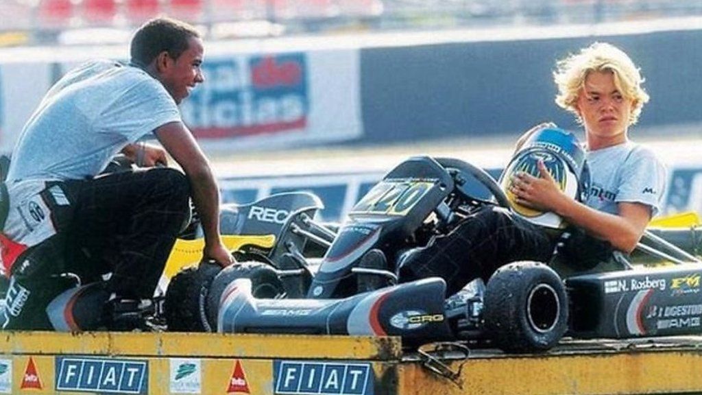 Lewis Hamilton and Nico Rosberg as teenagers