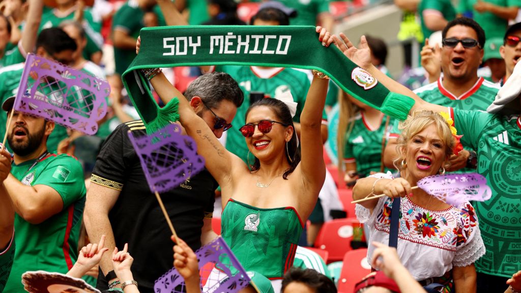 Mexico fans inside the stadium before the match