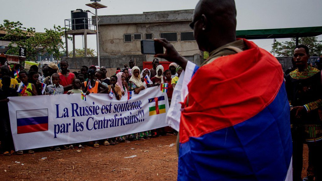 A pro-Russian rally in Bangui