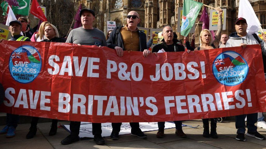 P&O Ferries protestors in London