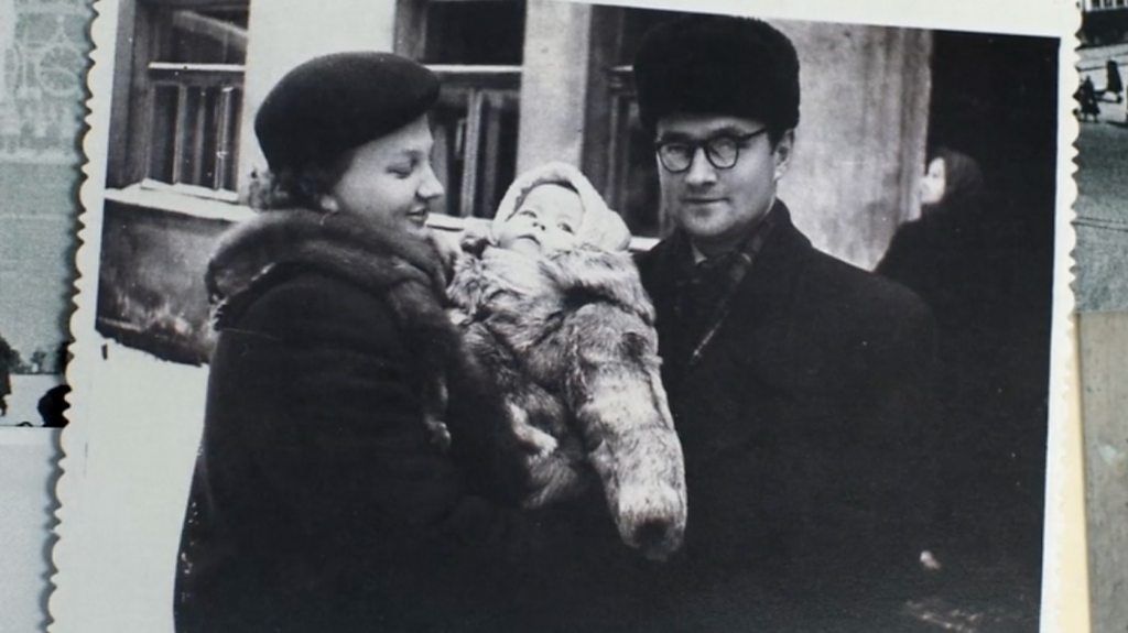 Ieva with her parents