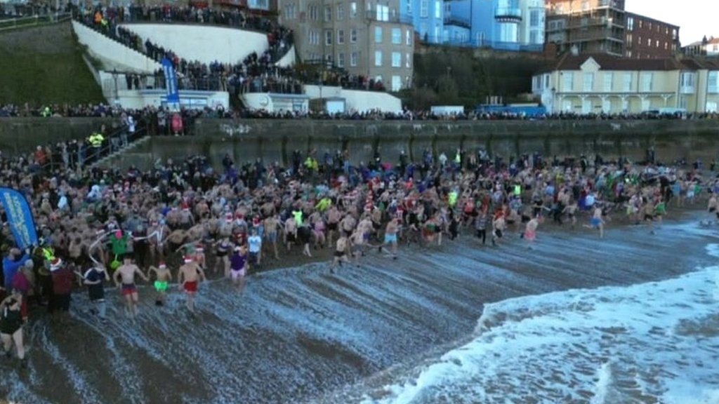 The Boxing Day dip at Cromer in Norfolk