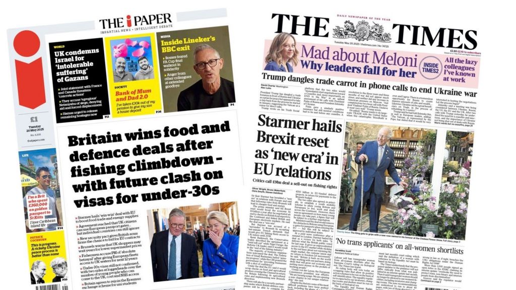 The Papers: 'UK condemns Israel' and 'Brexit reset'