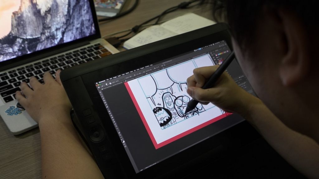Данг Куанг Зунг рисует мультфильм
