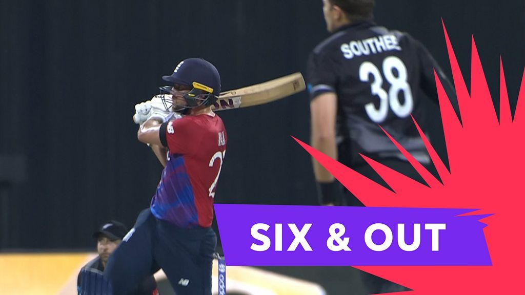 T20 World Cup - England v New Zealand: Dawid Malan hits Southee for six but is caught behind by Conway next ball