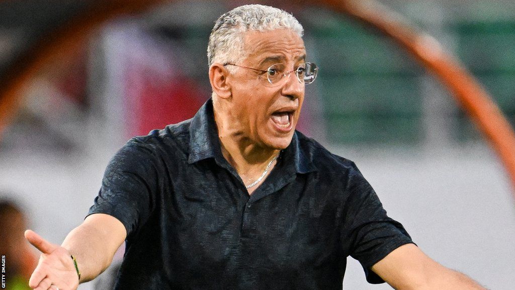 Tanzania's head coach Adel Amrouche reacts during the Africa Cup of Nations 2023 Group F football match between Morocco and Tanzania at Stade Laurent Pokou in San Pedro on 17 January 2024