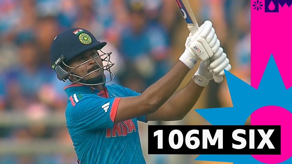 India's Shreyas smashes biggest six of 2023 World Cup