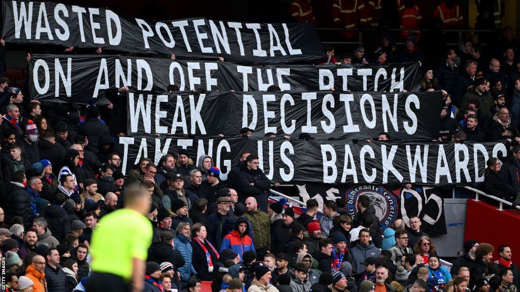 Crystal Palace banner at Arsenal