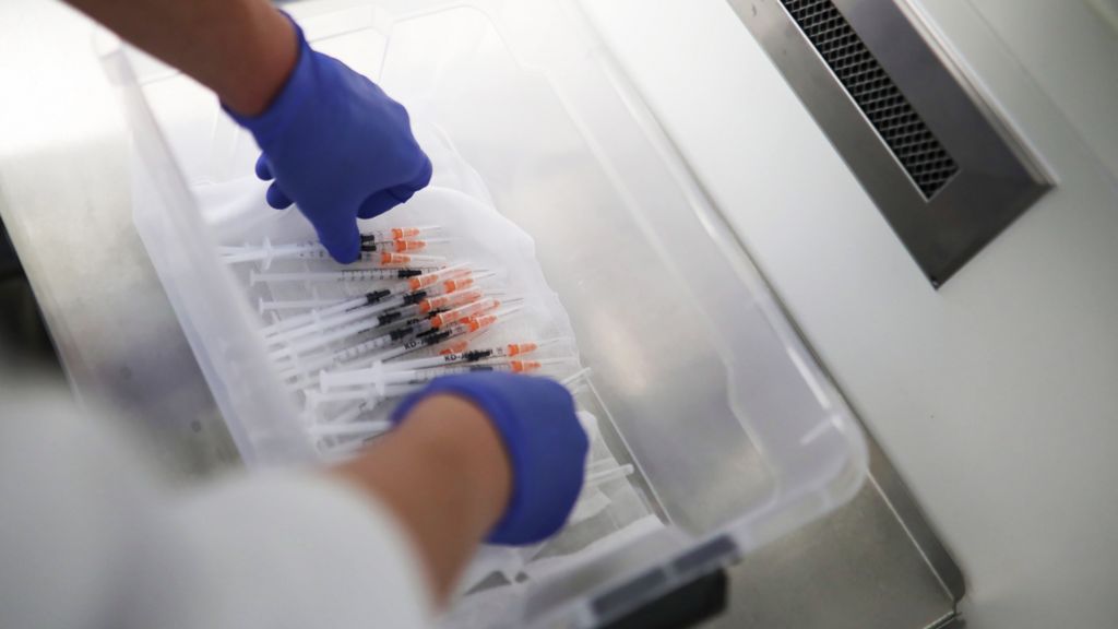 Covid-19 vaccination in the refrigerator of a pharmacy laboratory in Warsaw, Poland, 28 December 2020