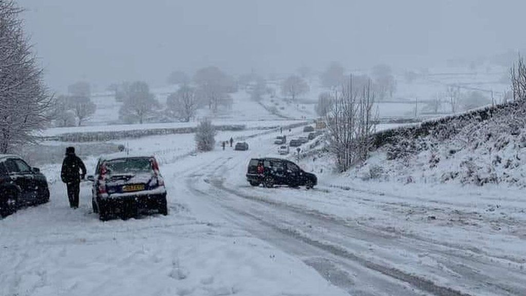 The road from Kendal to Windermere on Saturday.