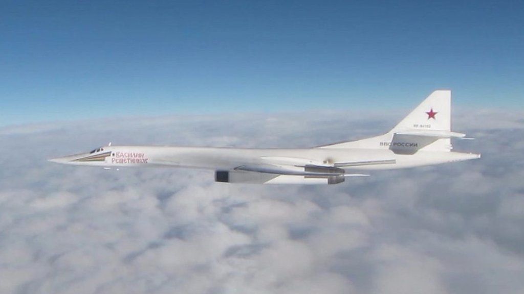 Russian bomber filmed from RAF Typhoon