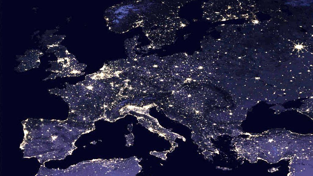 Europe at night in 2016