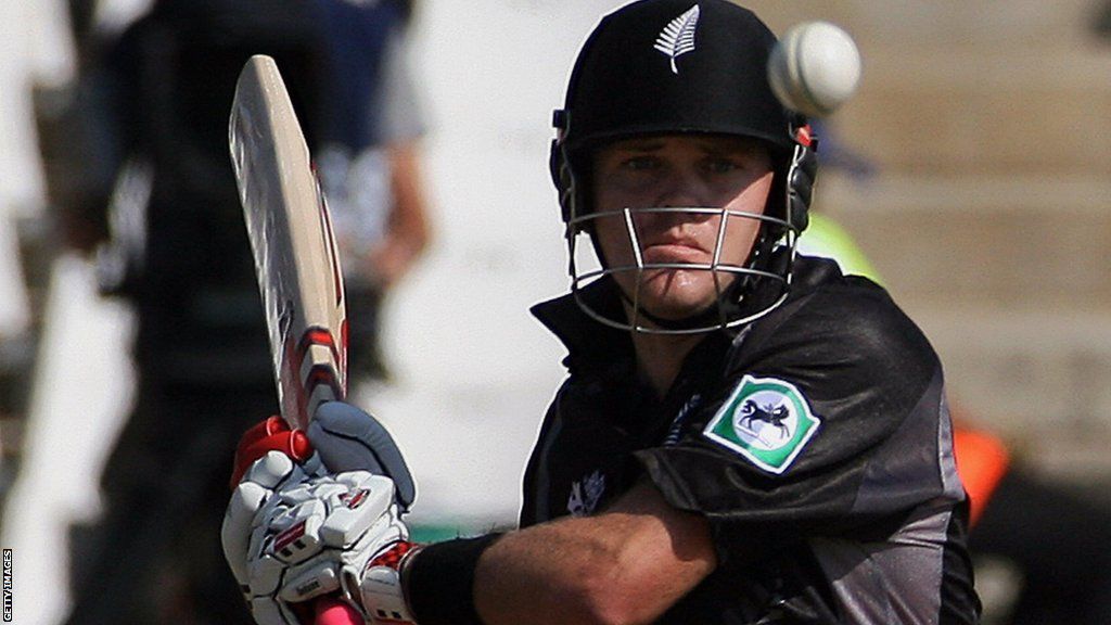 Former New Zealand batter Lou Vincent prepares to play a shot to a ball during an ODI