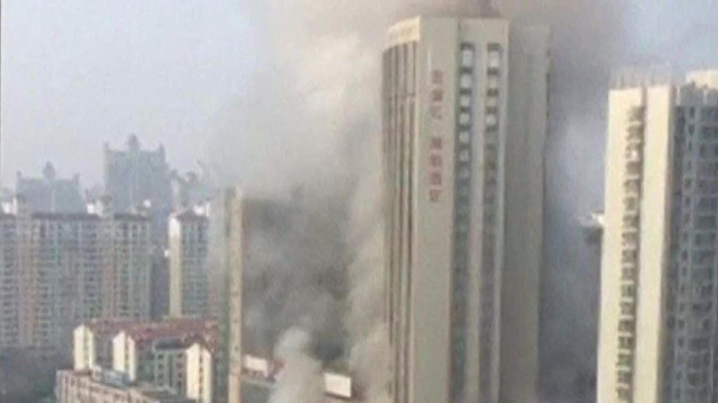 A hotel fire in China.