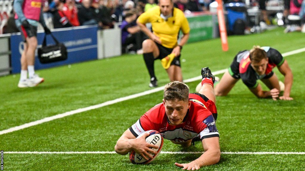 Jack Reeves opens the scoring for Gloucester against Harlequins