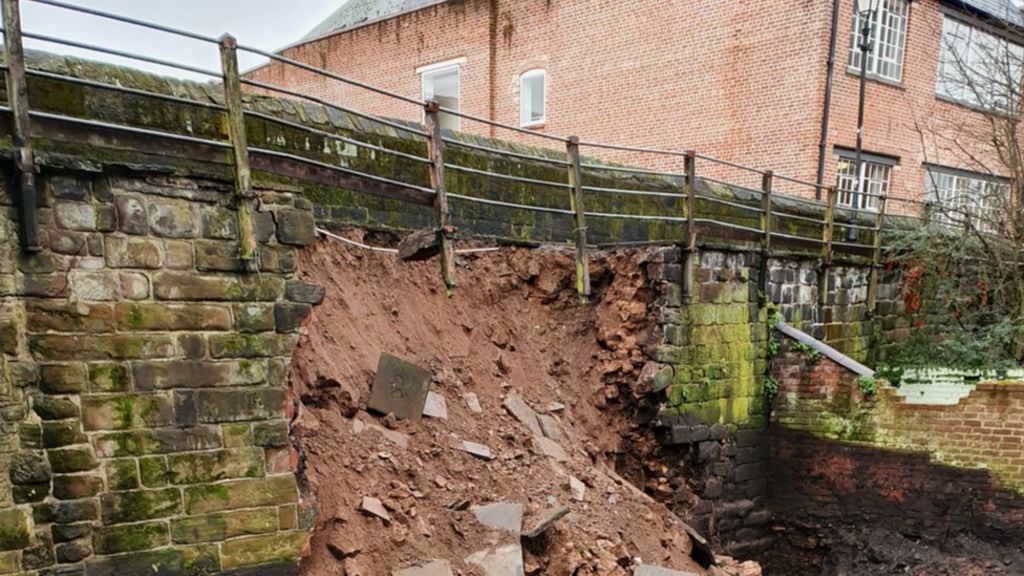 Chester S Roman Wall Collapses After Digging Work Bbc News