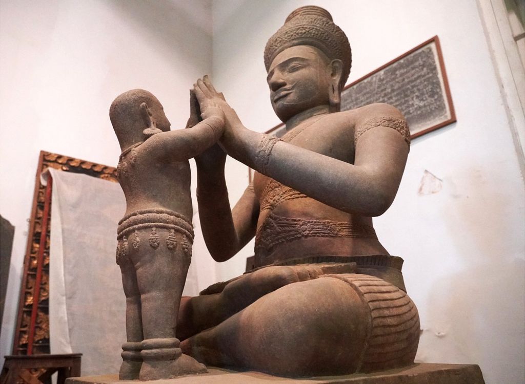 Tenth Century Shiva and Skanda statue recently returned to Phnom Penh from the collection of Douglas Latchford