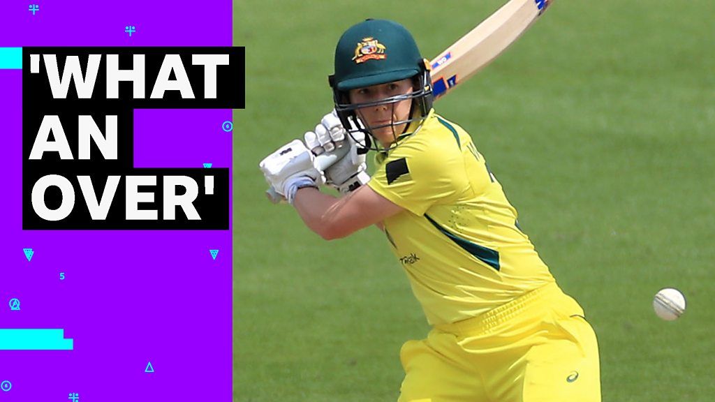 Women's Ashes: Australia's Georgia Wareham hits 26 off England's Lauren Bell in the final over