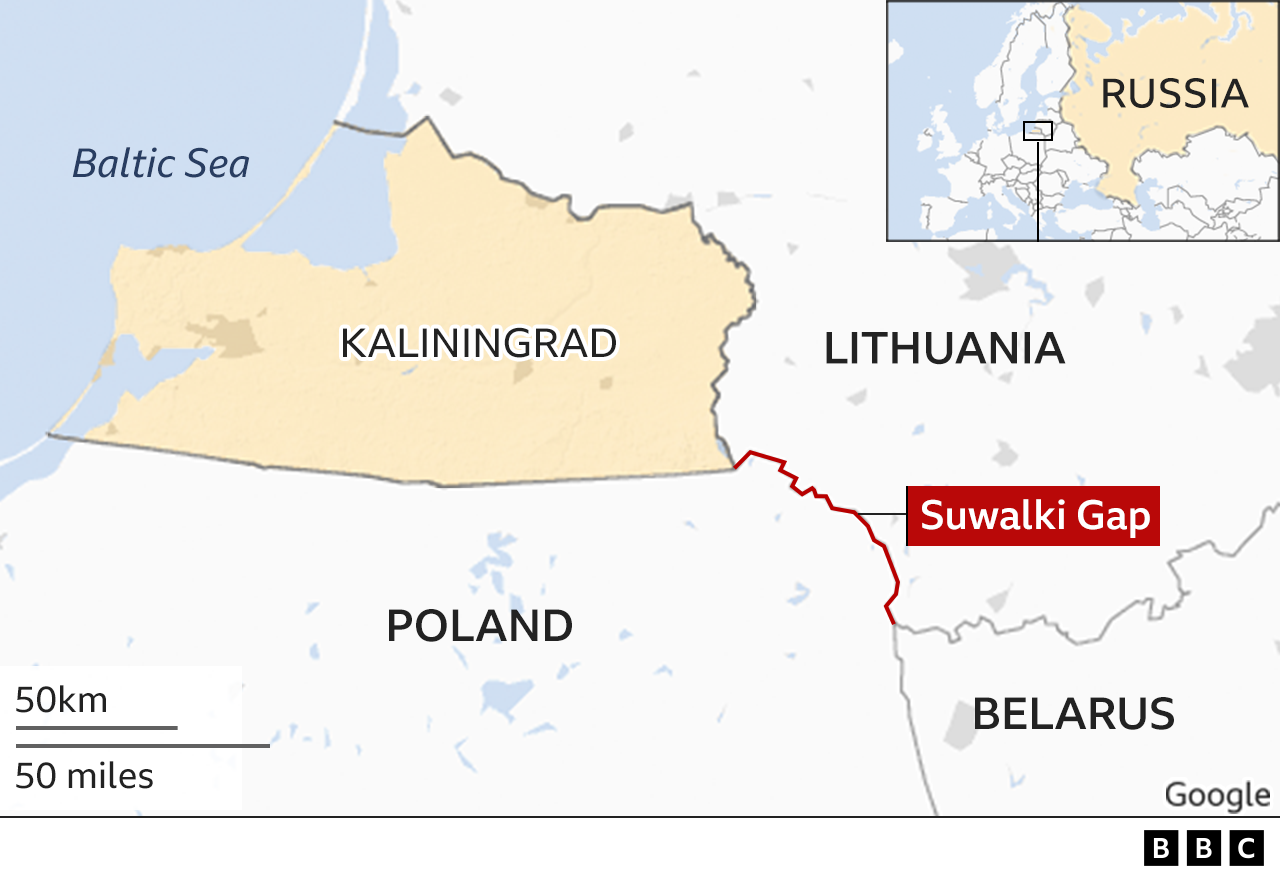 Map showing Suwalki Gap