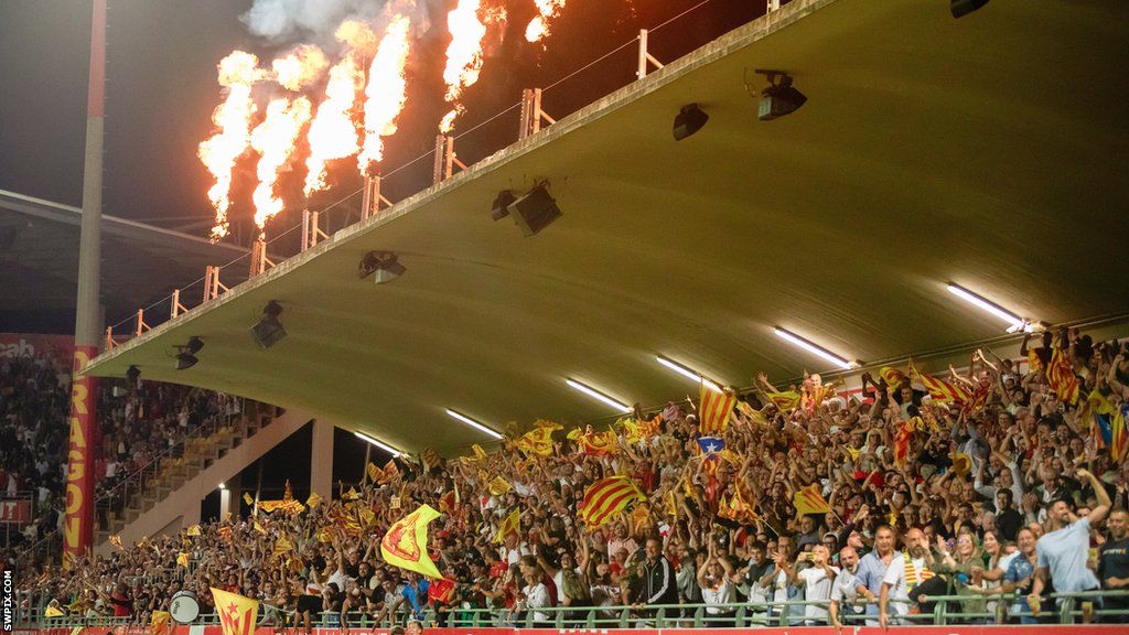 Fans pack out the stands at Catalans' Stade Gilbert Brutus