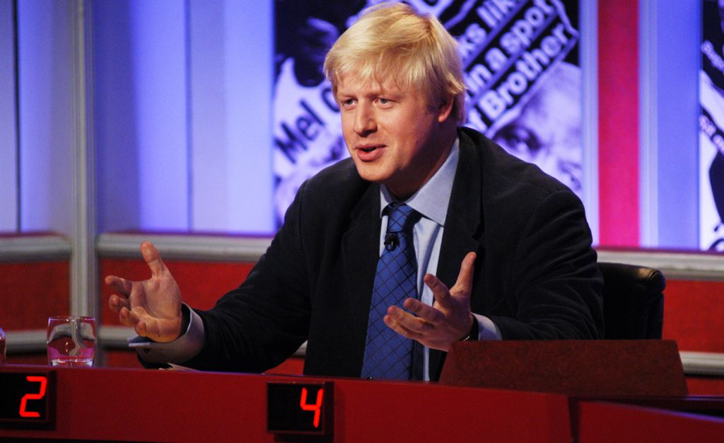 Boris Johnson as host of the BBC show, Have I Got News For You, in 2002