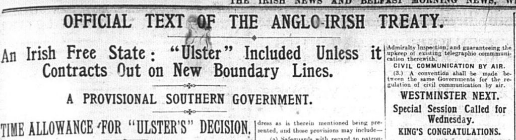 Irish News from7 December 1921