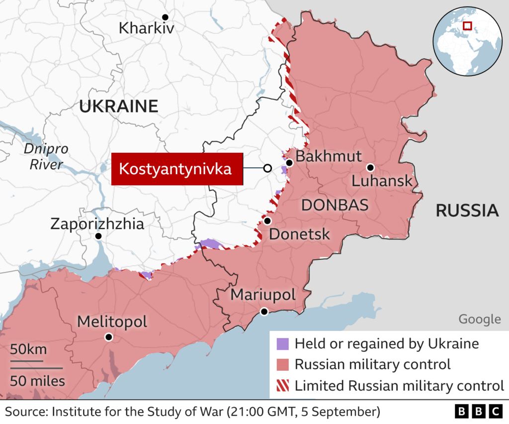 Карта Константиновки в Украине