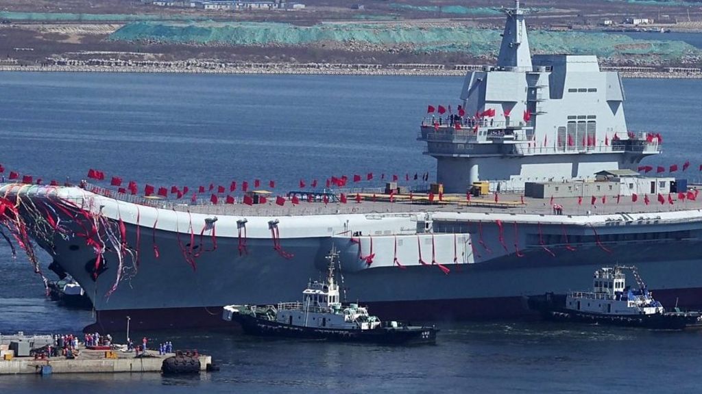 China introduces its first homemade aircraft carrier - BBC News