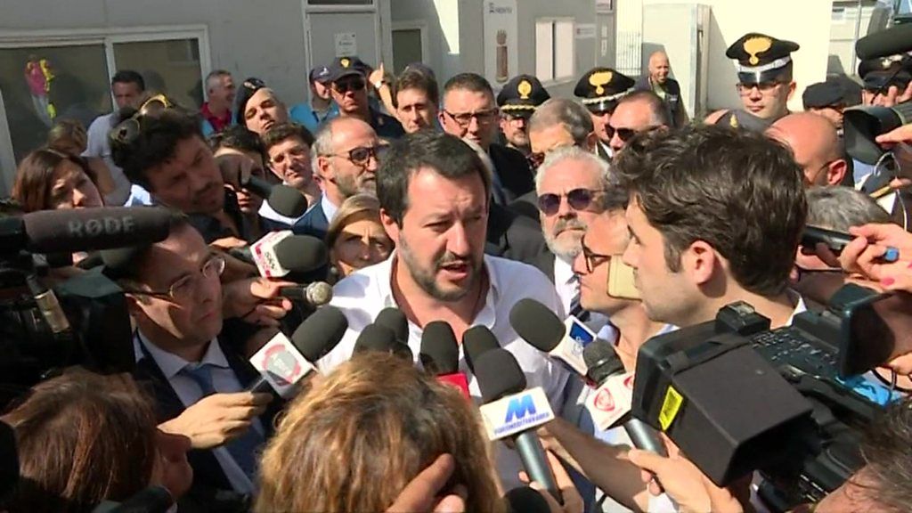 Matteo Salvini speaks to the press on 3 June 2018