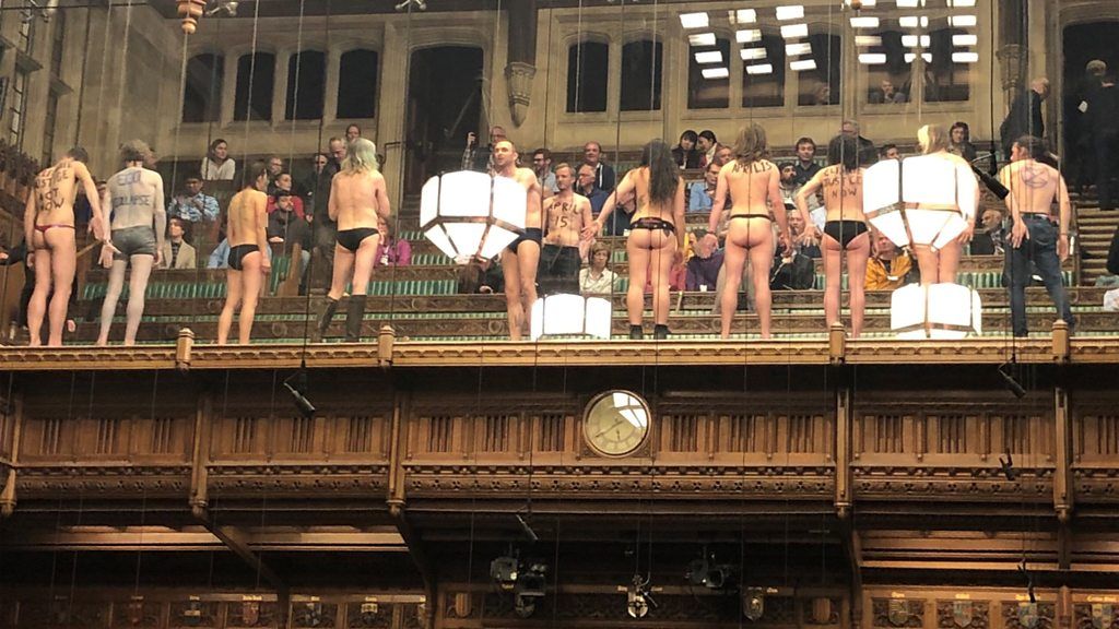Naked protesters