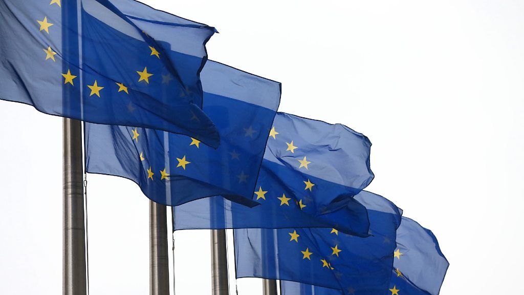 EU flags waving