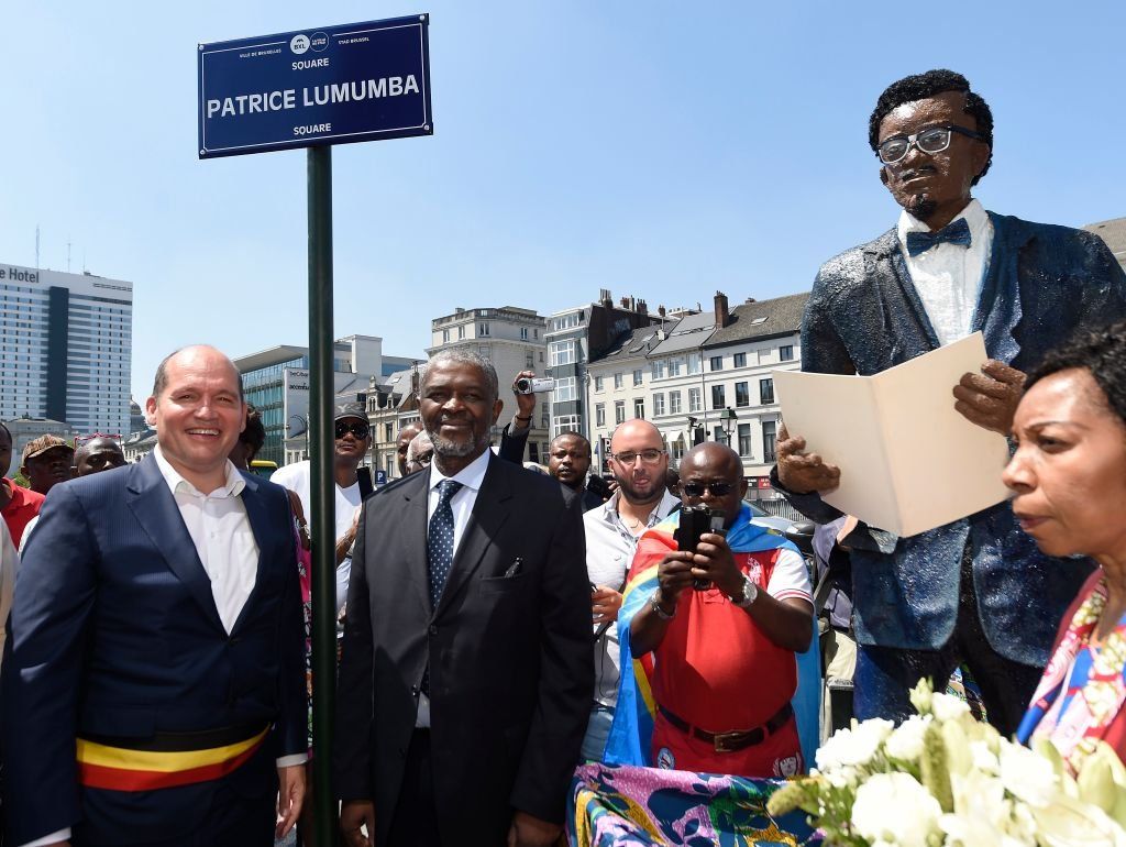 Congolese independence hero Patrice Lumumba is commemorated in a Brussels square
