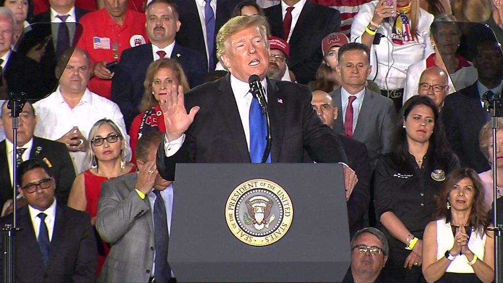 President Trump delivers a speech in Florida