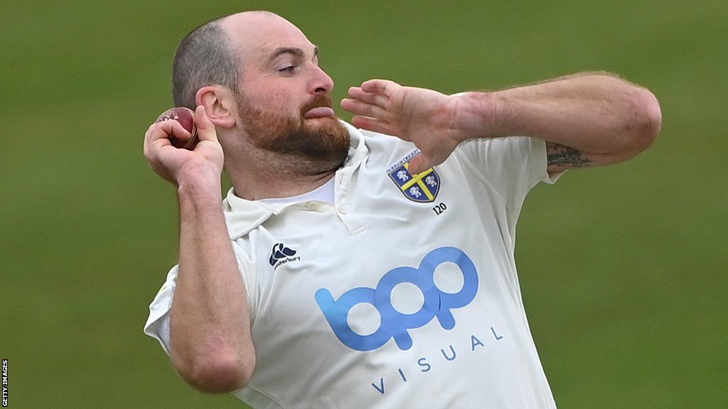 Ben Raine bowls for Durham