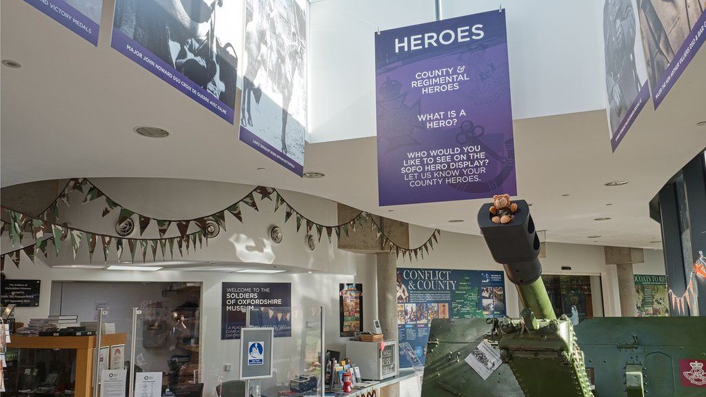 Heroes gallery in the Soldiers of Oxfordshire Museum reception