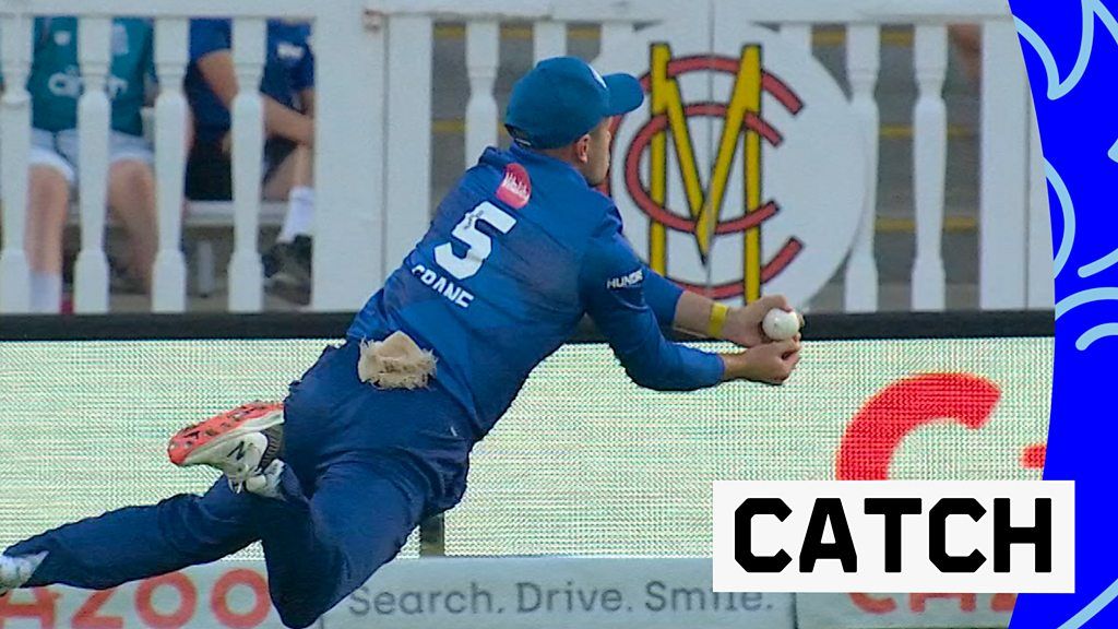 The Hundred: Mason Crane takes 'outstanding catch' to remove Jos Buttler