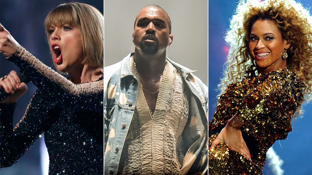 Taylor Swift, Beyonce and Kanye West