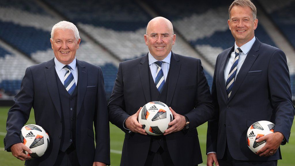 The Scottish FA's Les Gray, Mike Mulraney and Ian Maxwell