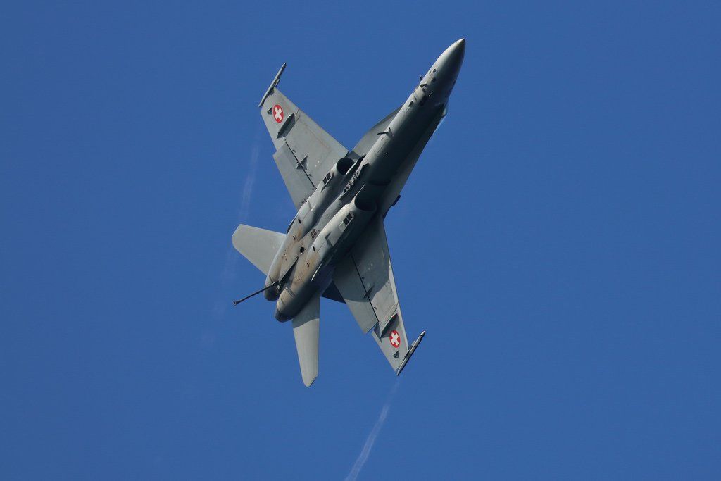 Swiss Airforce F/A-18C twin engine supersonic jet