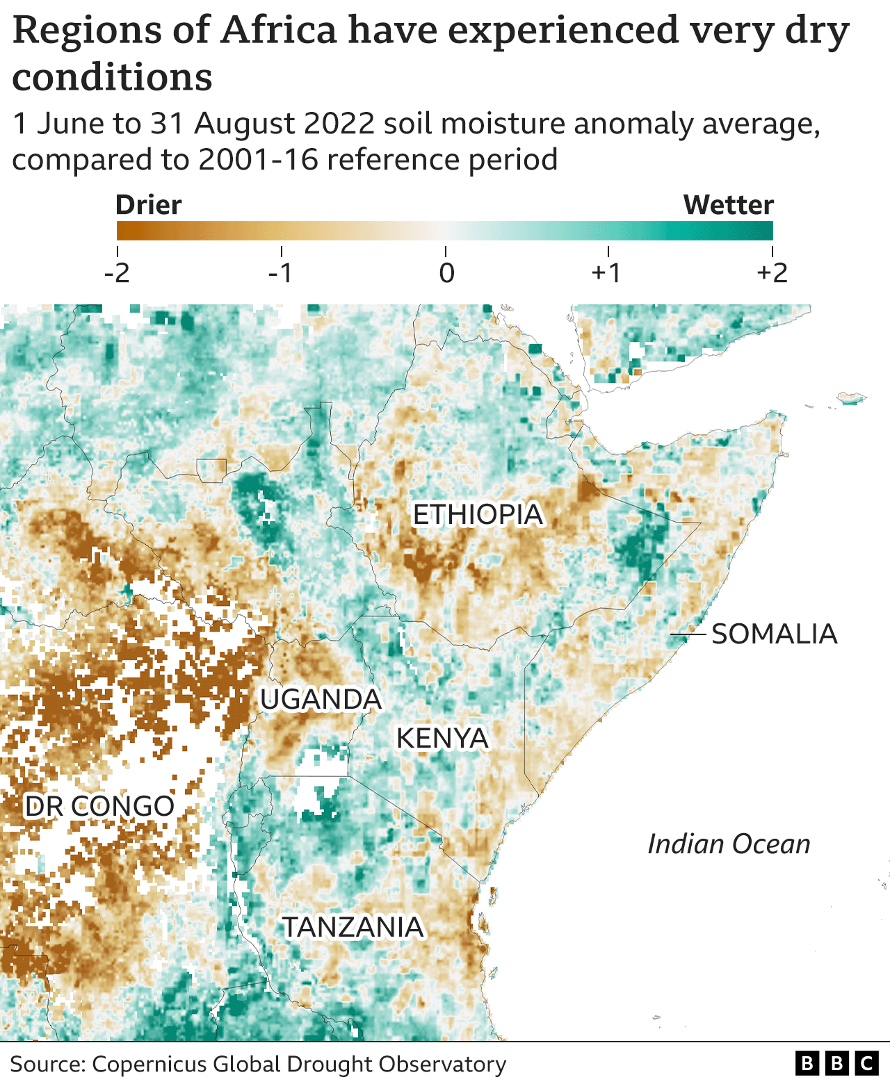 Africa drought map